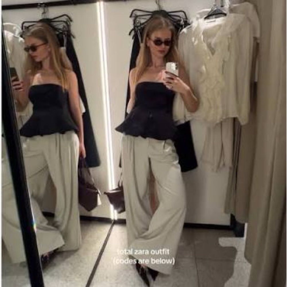 ZARA double pleat belted Pants - Picture 4 of 4